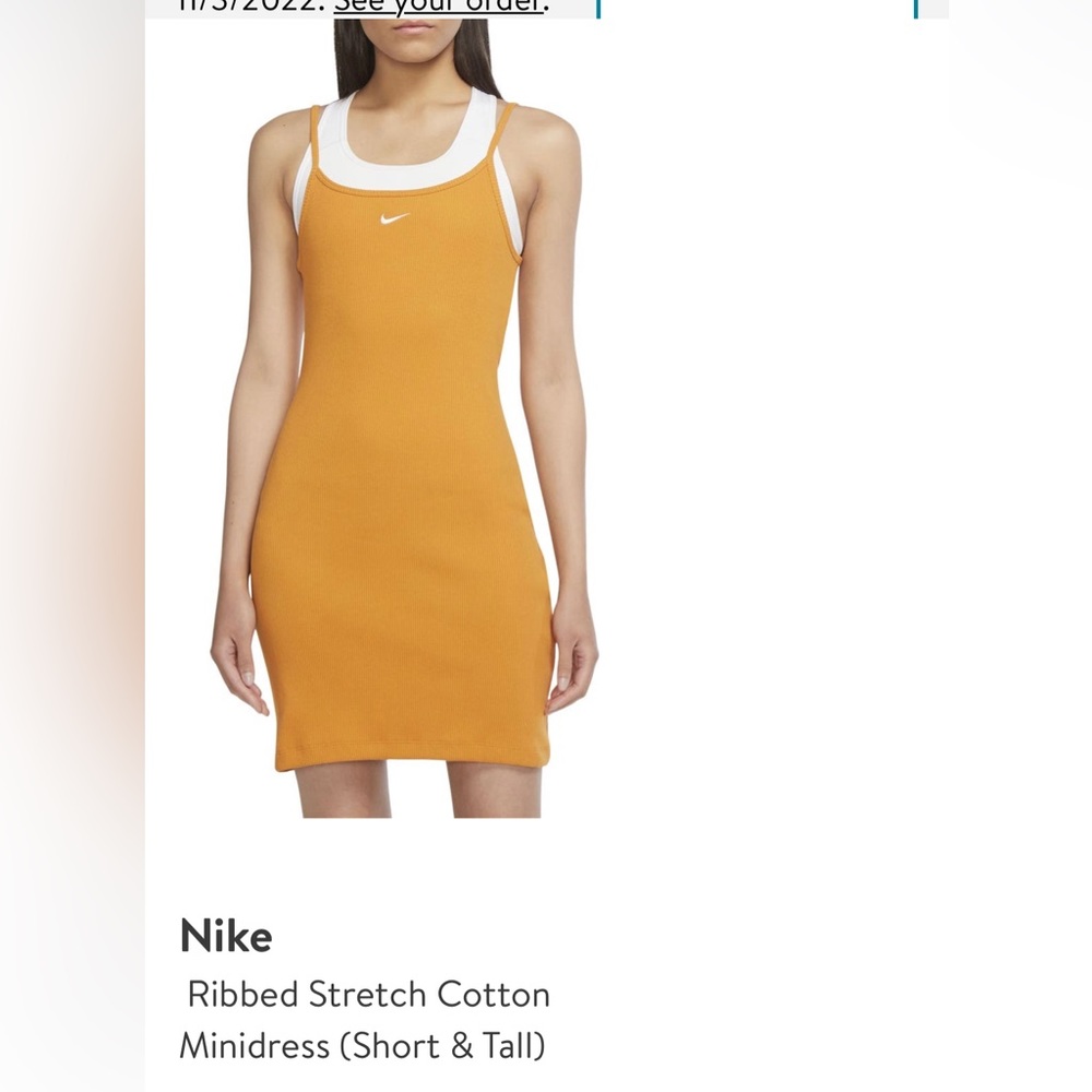 Nike Ribbed Stretch Cotton Minidress